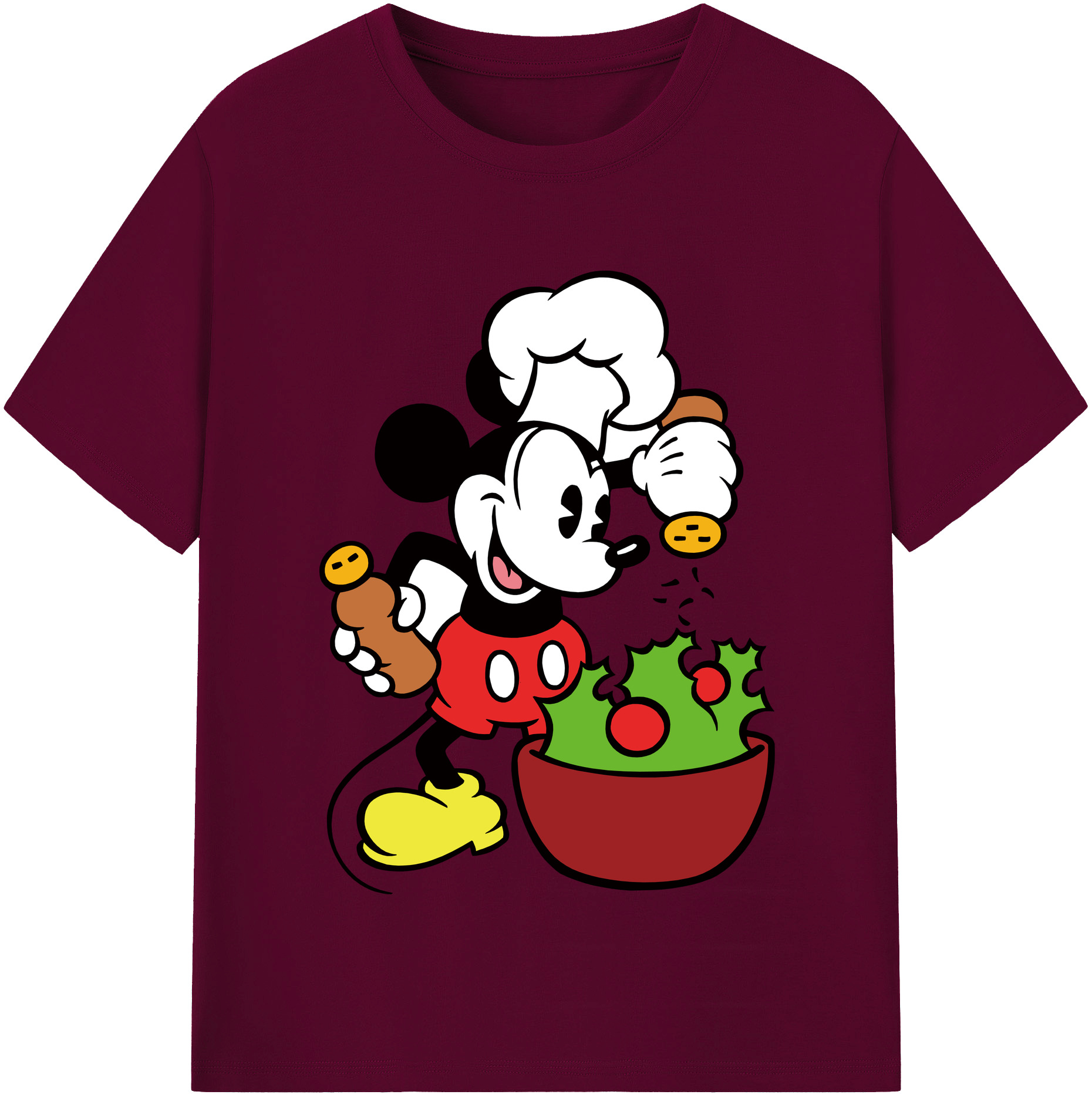 （画像用） ミッキーマウス Mickey Mouse レディースカジュアルプリントTシャツ（綿100％）